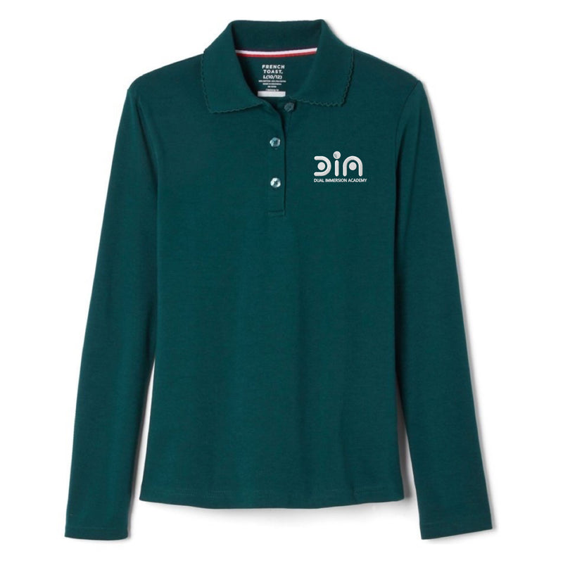 Dual Immersion Academy - Girl's Long Sleeve Picot Collar Polo - K-5