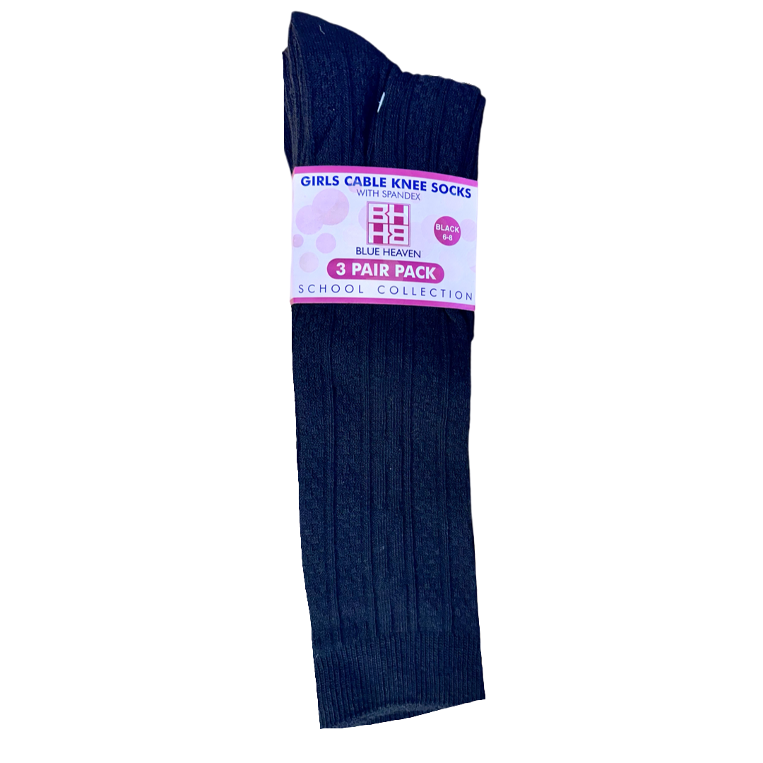 Wyoming Classical - Girls 3-Pack Cable Knee Socks