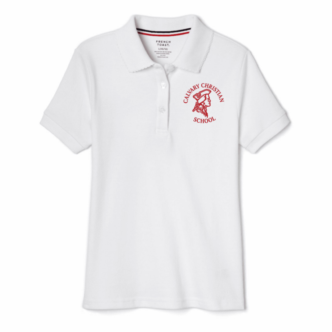 Calvary Christian School - Girl's Short Sleeve Picot Collar Polo - K3 - 4th