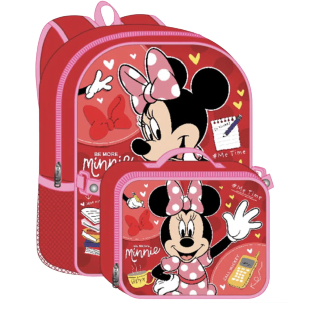 Minnie Mouse 16" Backpack W/ Detachable Lunch Bag