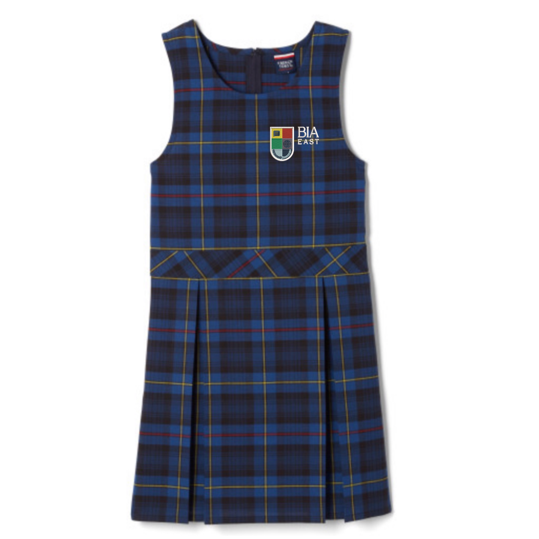 Baltimore International Academy - Girl's Plaid Box Pleat Jumper - Blue / Red - East