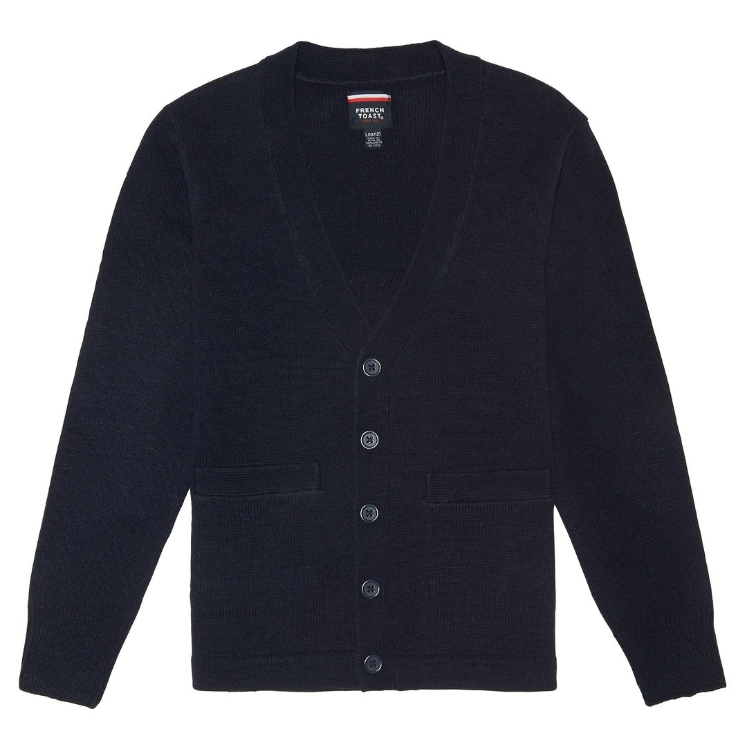 Anti-Pill V-Neck Cardigan - Navy