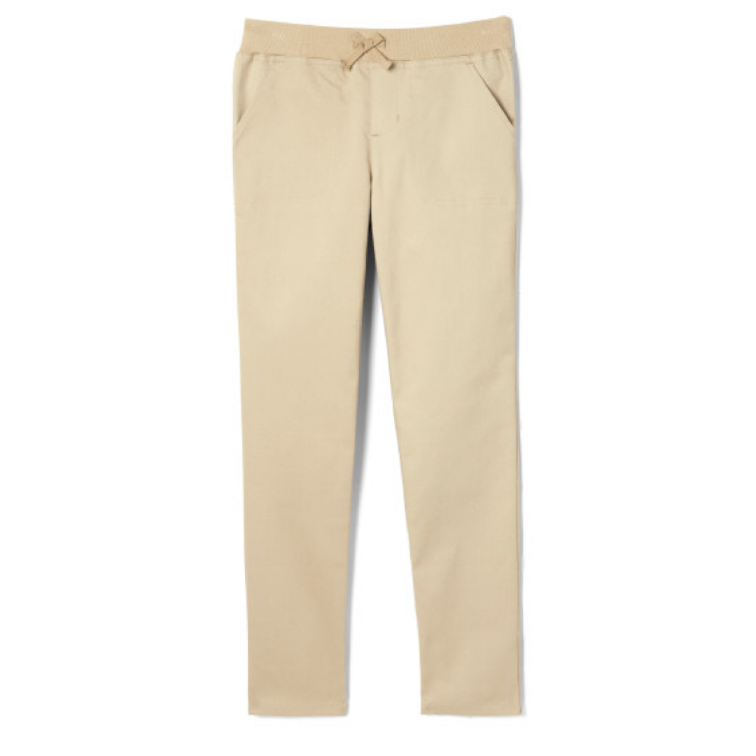 Girls School Trousers - Black Or Grey, Half Elastic Waist, Sizes 9Y To 18Y