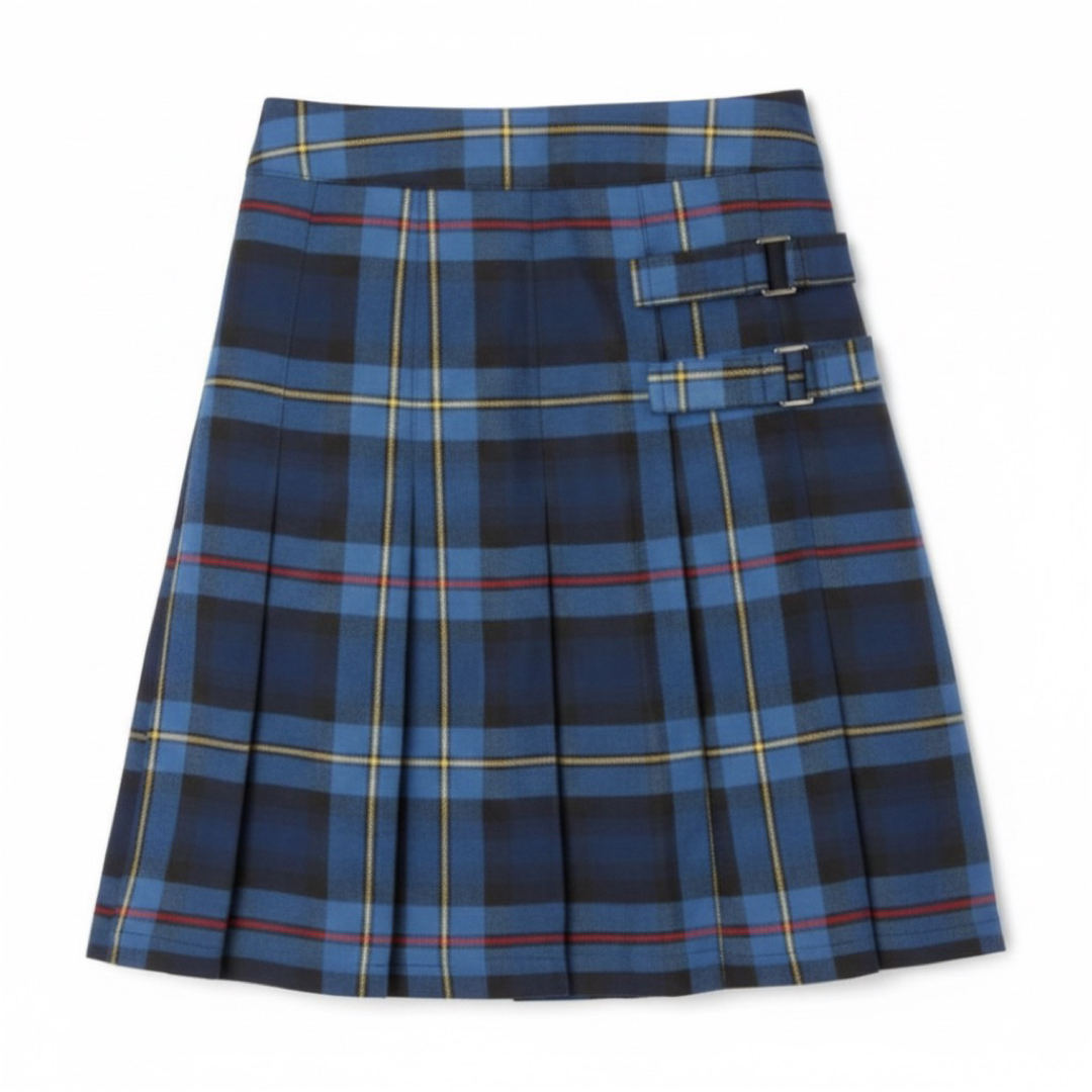 All Saints Classical - Girl's Blue / Red Plaid Pleated 2-Tab Scooter