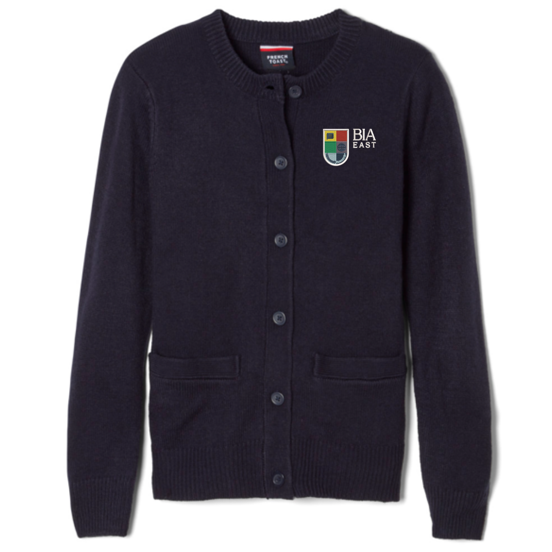 Baltimore International Academy - Girl's / Young Women's Crewneck Cardigan Sweater - East