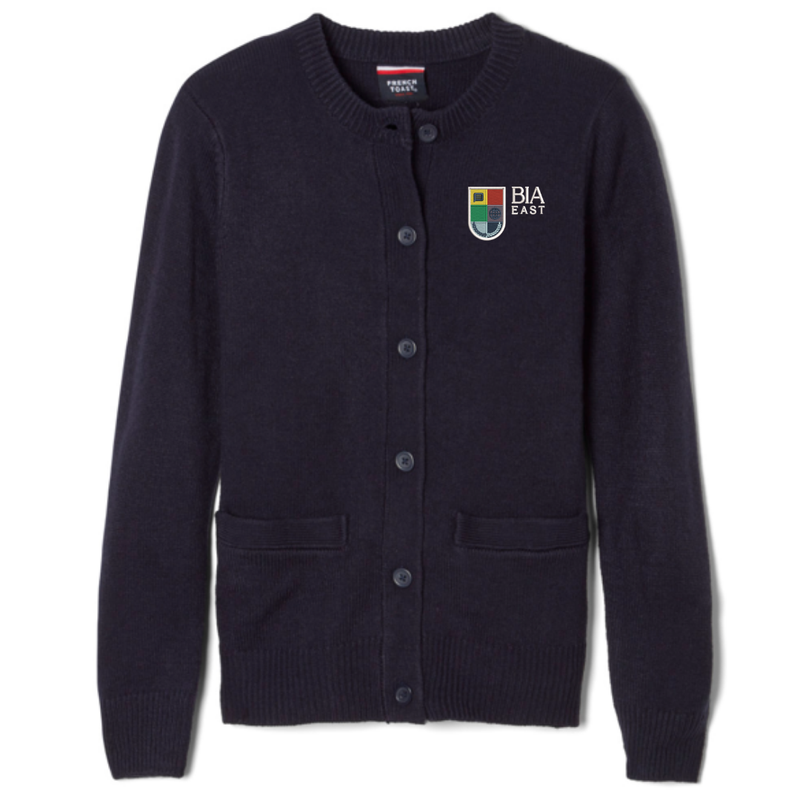 Baltimore International Academy - Girl's / Young Women's Crewneck Cardigan Sweater - East