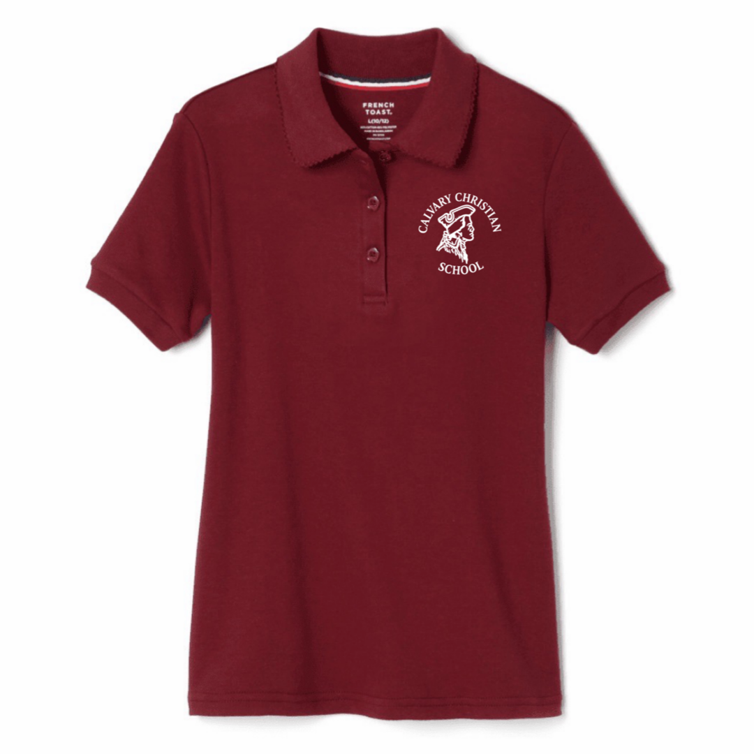 Calvary Christian School - Girl's Short Sleeve Picot Collar Polo - K3 - 4th