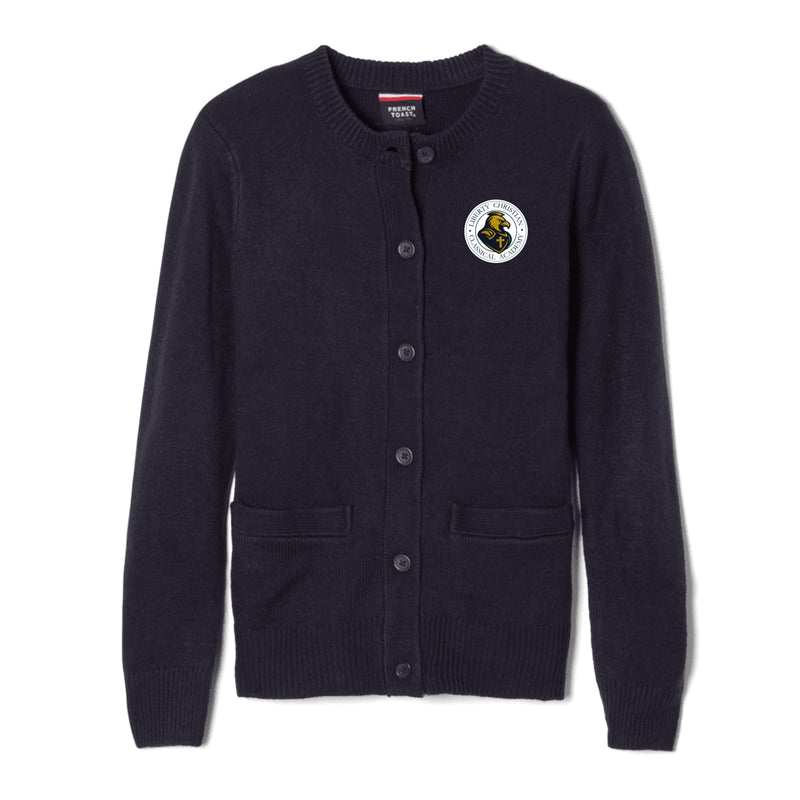 Liberty Christian Classical -  Girl's / Women's  Anti-Pill Crewneck Cardigan K-5th