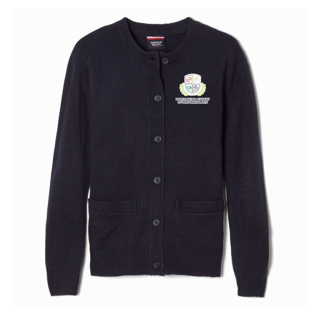 North Metro Academy - Girl's / Young Women's Crewneck Cardigan Sweater