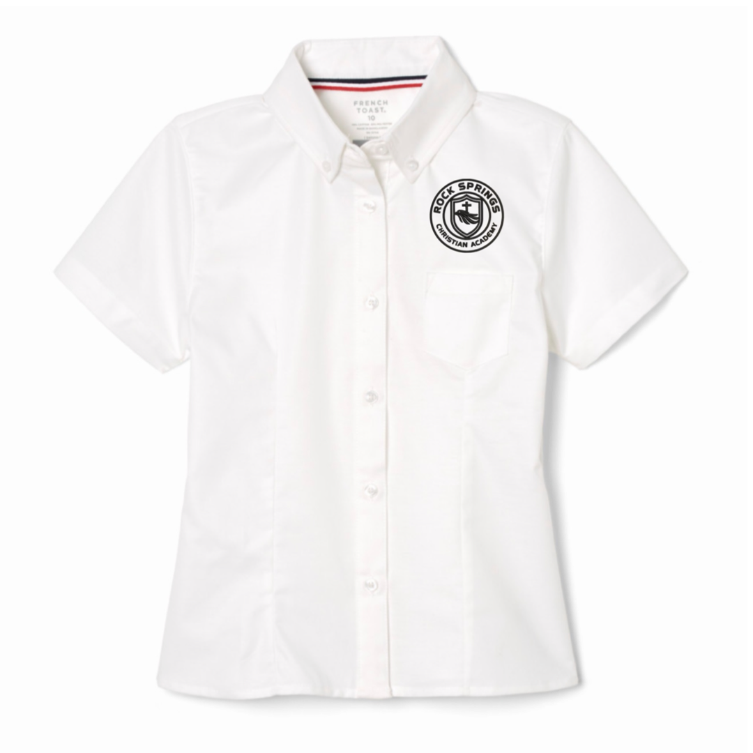 Rock Springs Christian Academy - Girl's / Young Women's Short Sleeve Feminine Fit Oxford Shirt
