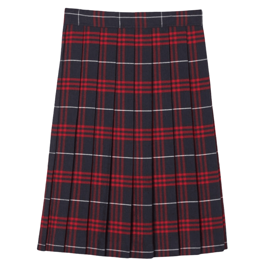 Young Women&#39;s Plaid Pleated At The Knee Skirt