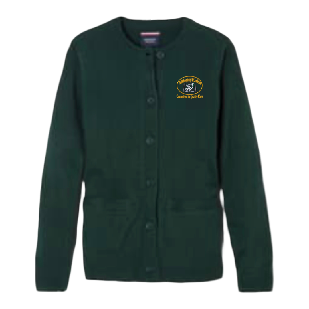 Faith Academy - Girl's Crewneck Cardigan Sweater