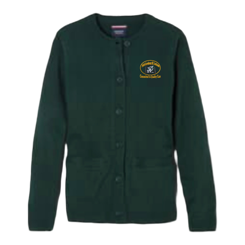 Faith Academy - Girl's Crewneck Cardigan Sweater