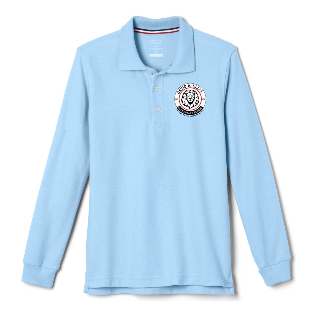 David A. Ellis Long Sleeve Light Blue Polo - Husky Kids