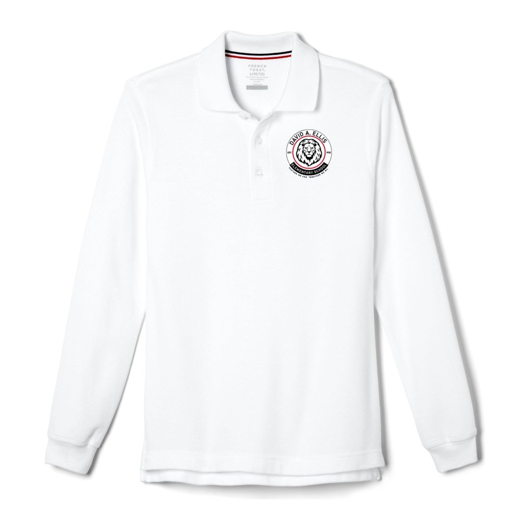David A. Ellis Long Sleeve White Polo - Husky Kids