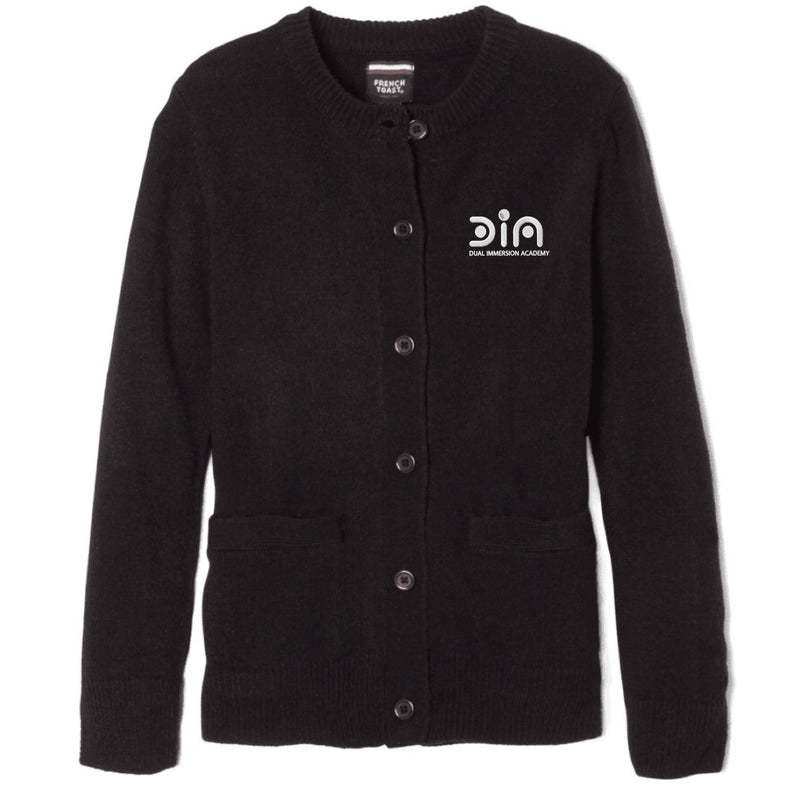 Dual Immersion Academy - Girl's / Young Women's Crewneck Cardigan Sweater - 6-8