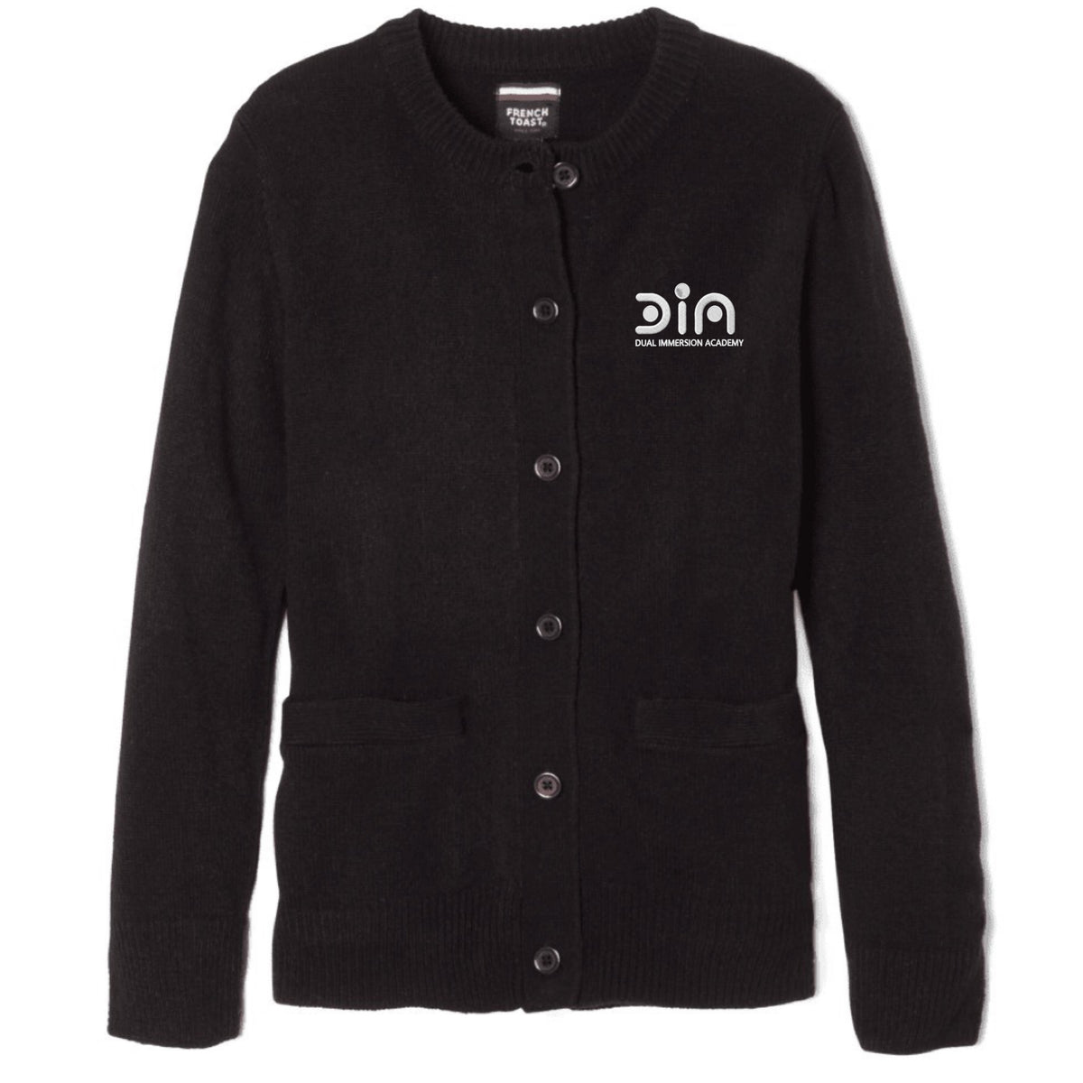 Dual Immersion Academy - Girl's / Young Women's Crewneck Cardigan Sweater - 6-8