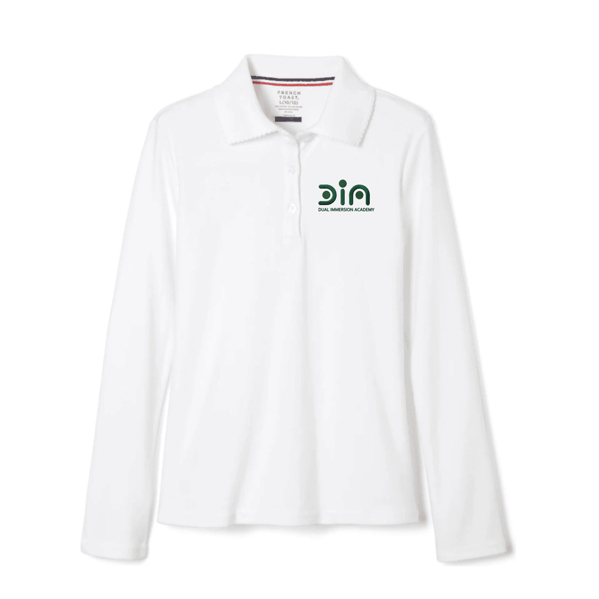 Dual Immersion Academy - Girl's Long Sleeve Picot Collar Polo - K-8