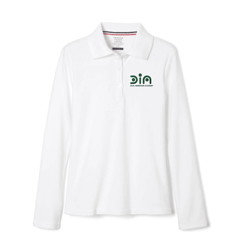 Dual Immersion Academy - Girl's Long Sleeve Picot Collar Polo - K-8