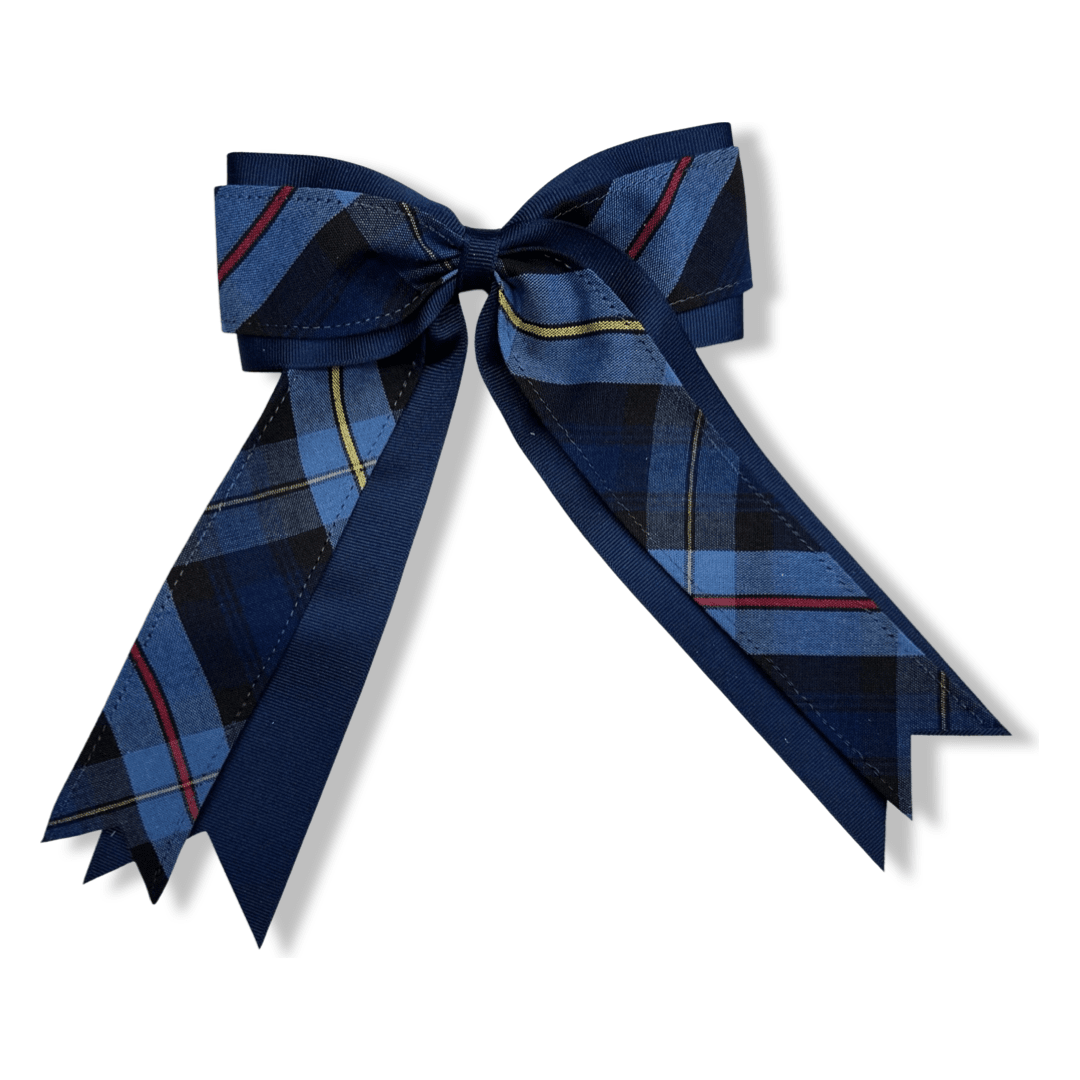 Harbor Christian Academy - 2 Layer Cheer Bow  - Plaid P41