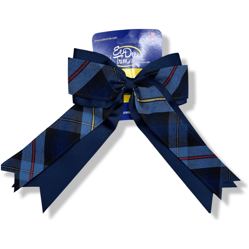 Harbor Christian Academy - 2 Layer Cheer Bow  - Plaid P41