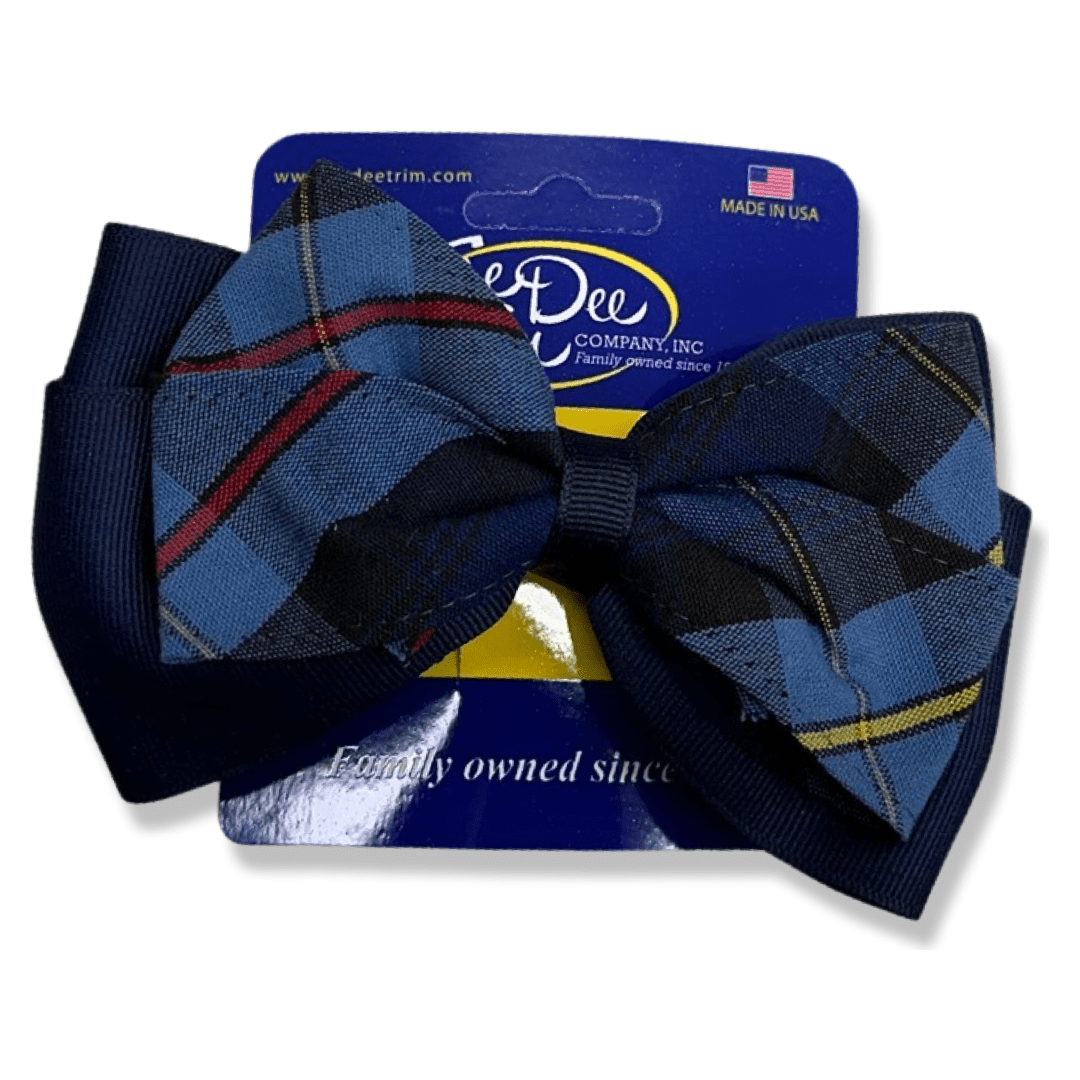 2 Layer Ribbon &amp; Plaid Bow - Plaid P41