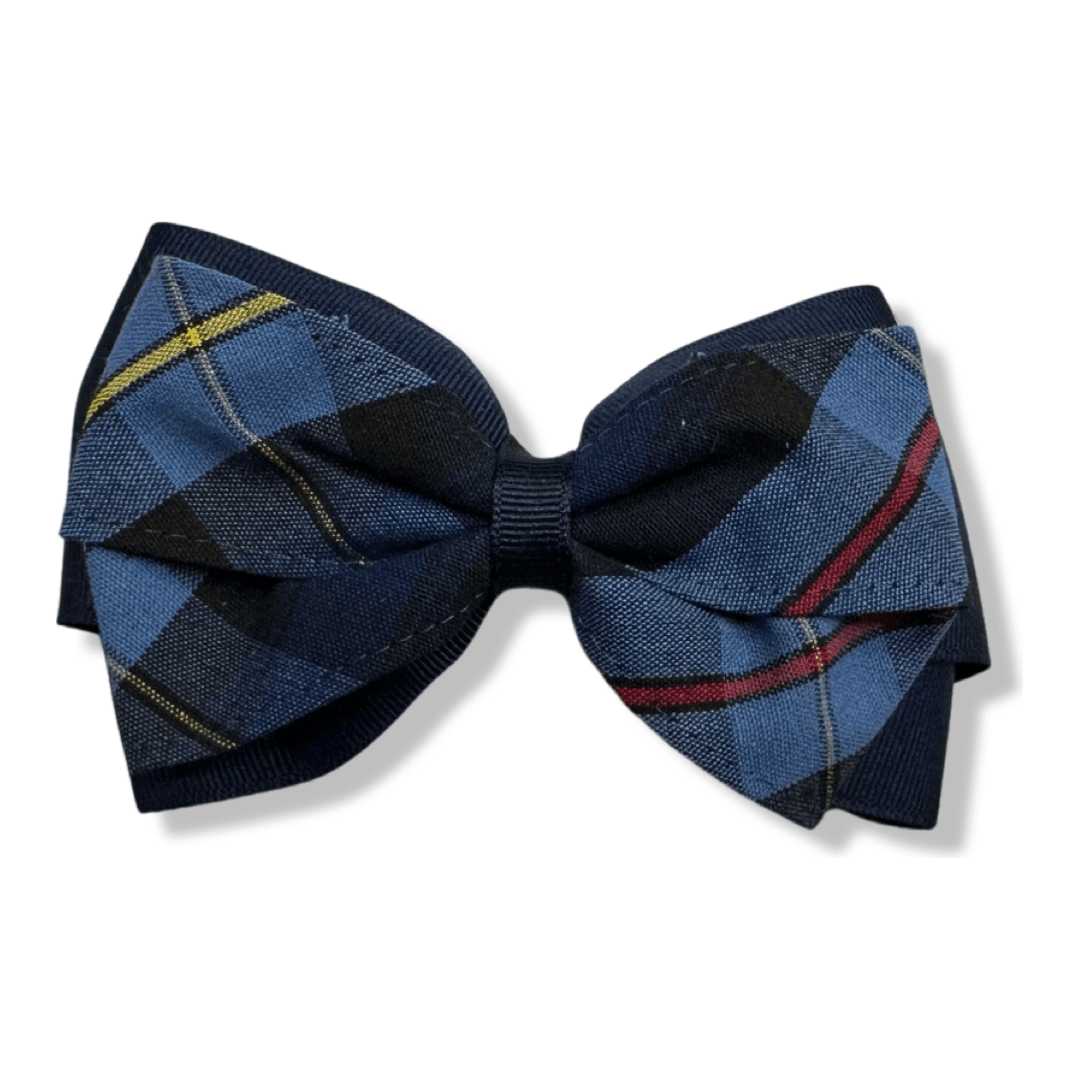 2 Layer Ribbon & Plaid Bow - Plaid P41