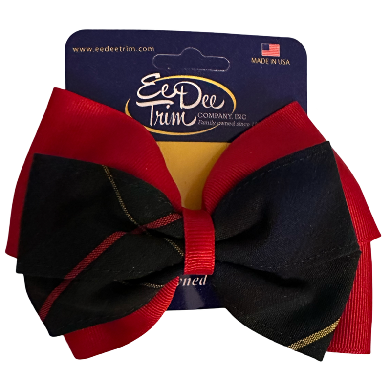2 Layer Ribbon & Plaid Bow - P55