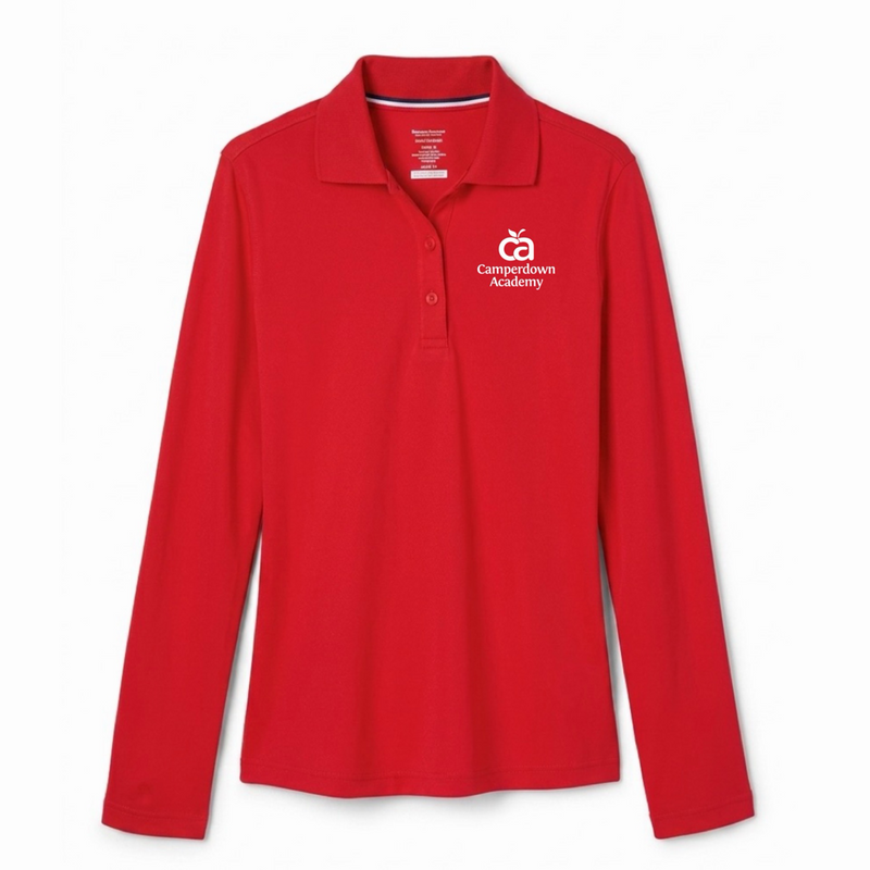Camperdown Academy - Girl's Long Sleeve Picot Collar Polo