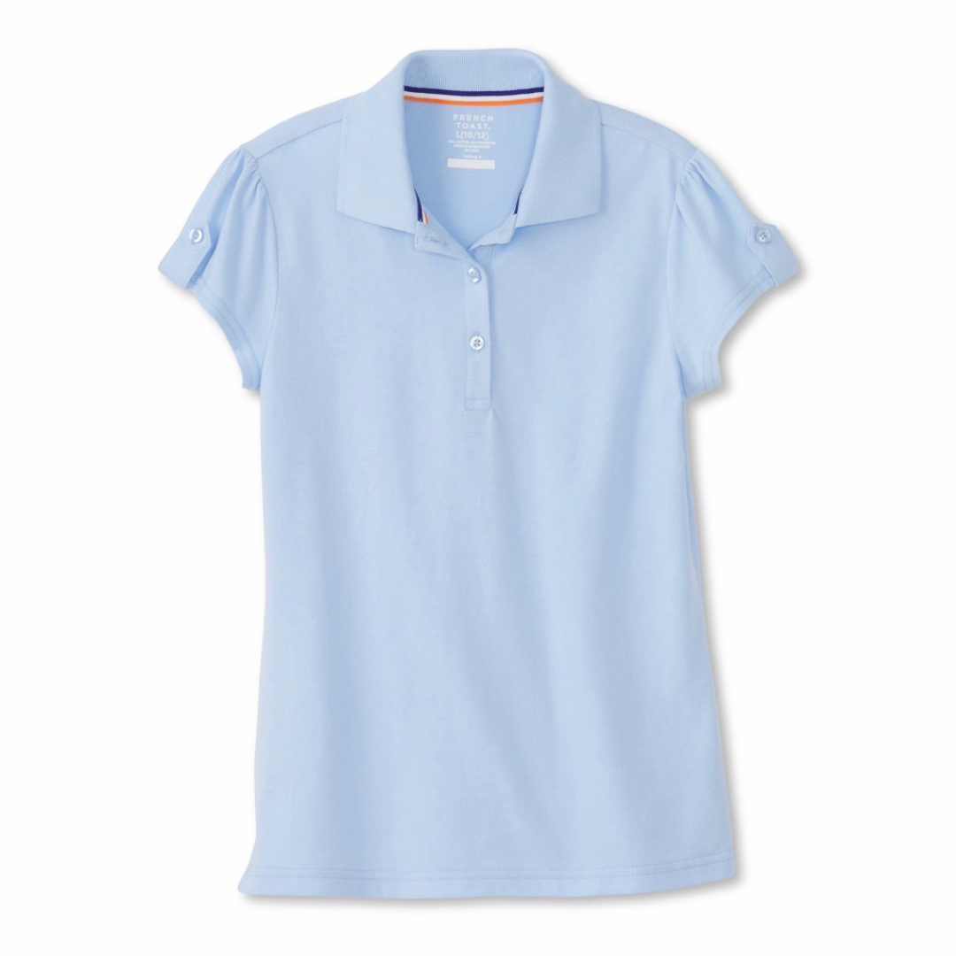 Girl's Short Sleeve Jersey Polo w/ Sleeve Tabs