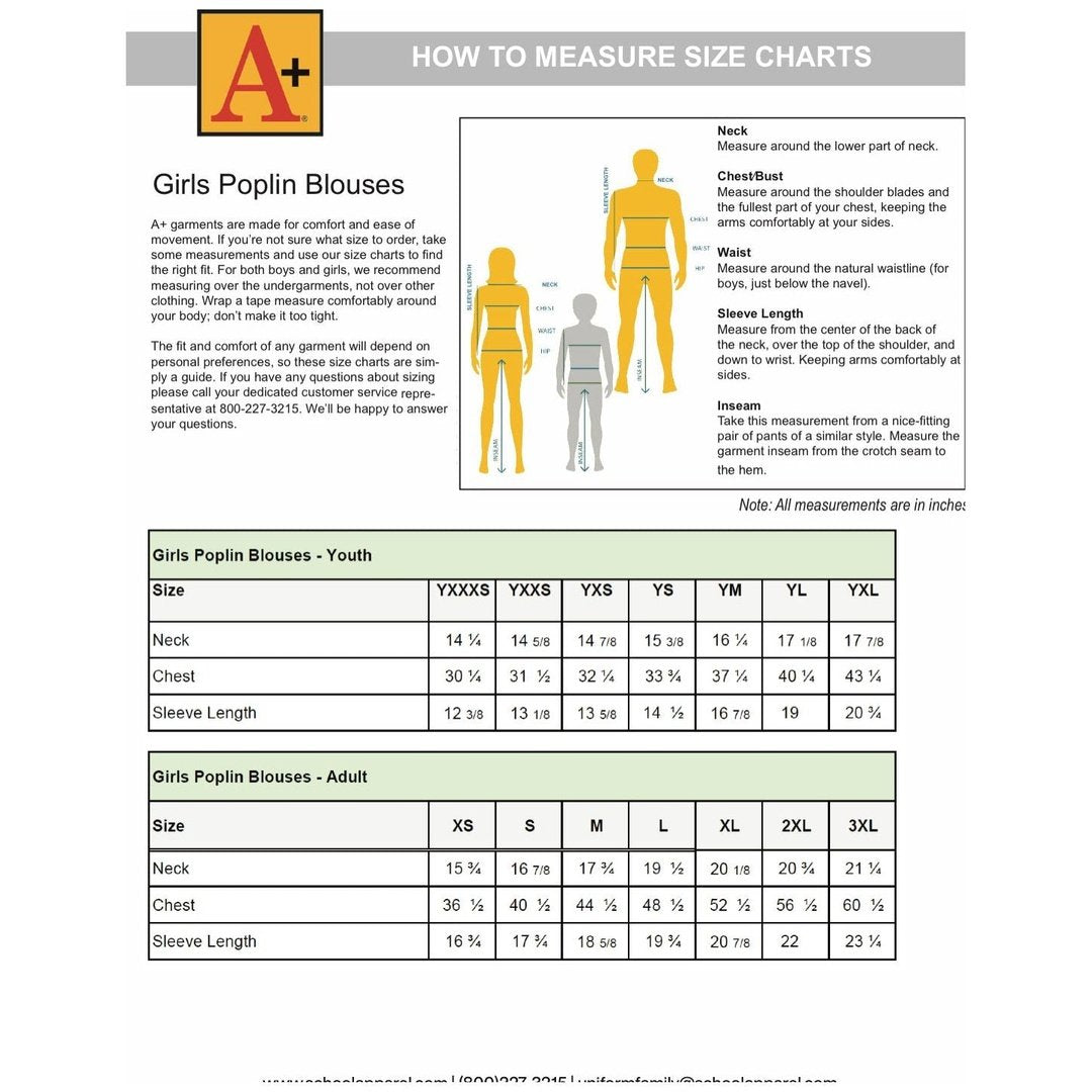 Three-Quarter Sleeve Princess Poplin Blouse - Women