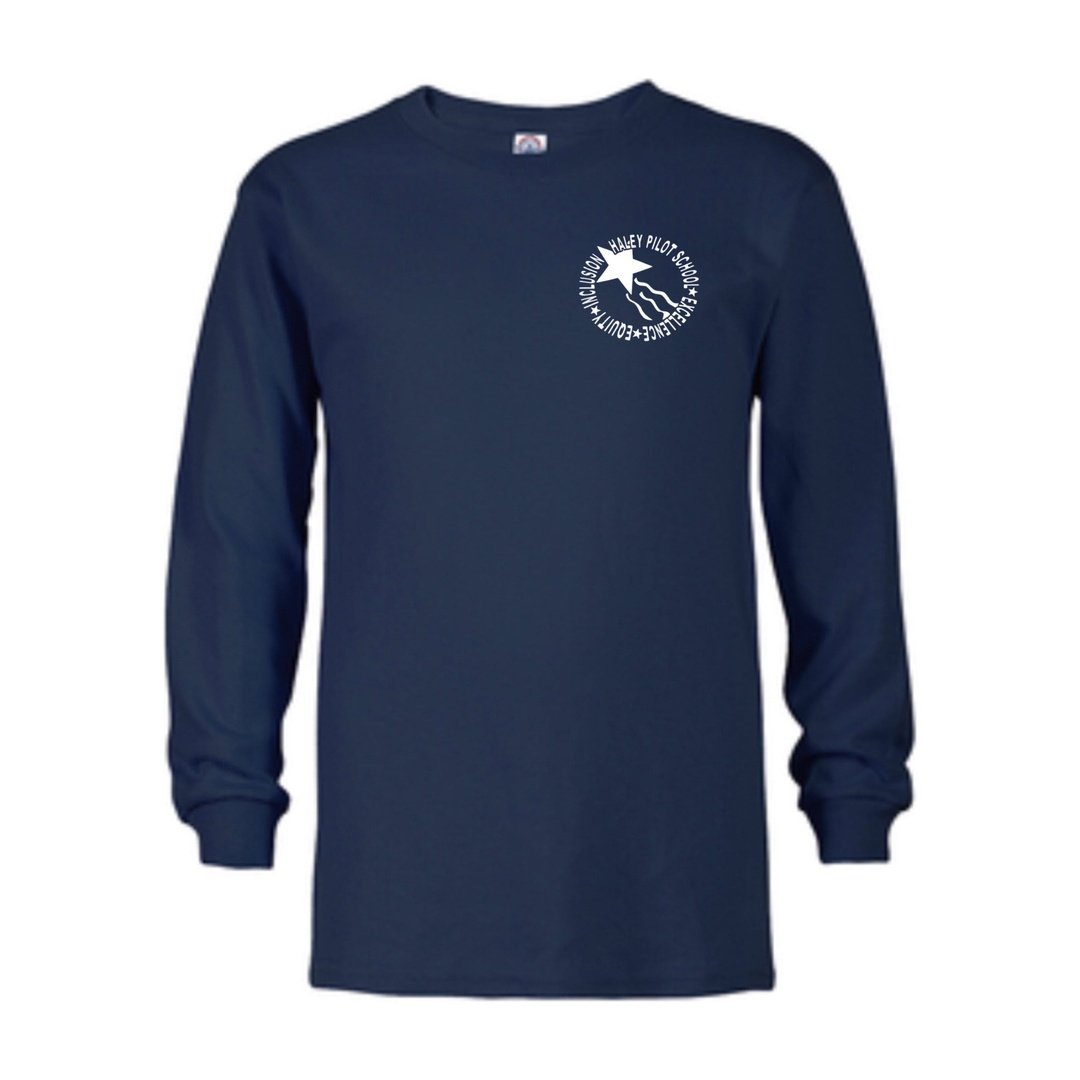 Haley Pilot Grades K-8 - Navy Long Sleeve T-shirt -Adult