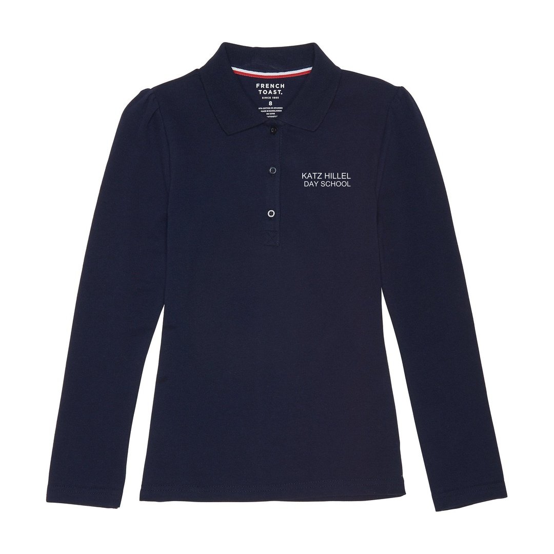 Katz Hillel Day School - Girl&#39;s Long Sleeve Stretch Piqué Polo