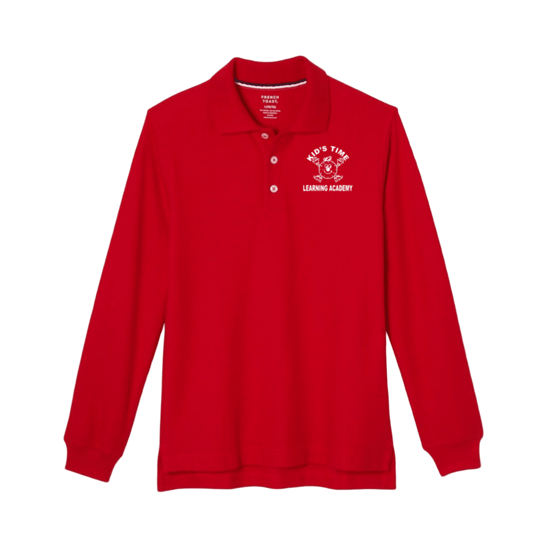Kids Time Learning Academy - Red Long Sleeve Polo -  Kids
