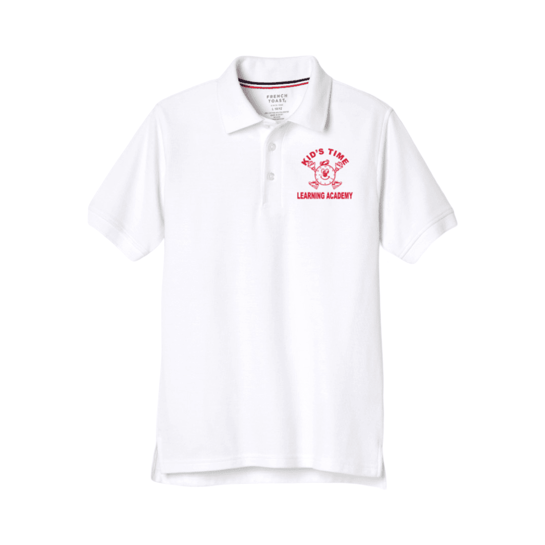 Kids Time Learning Academy - White Short Sleeve Polo - Kids
