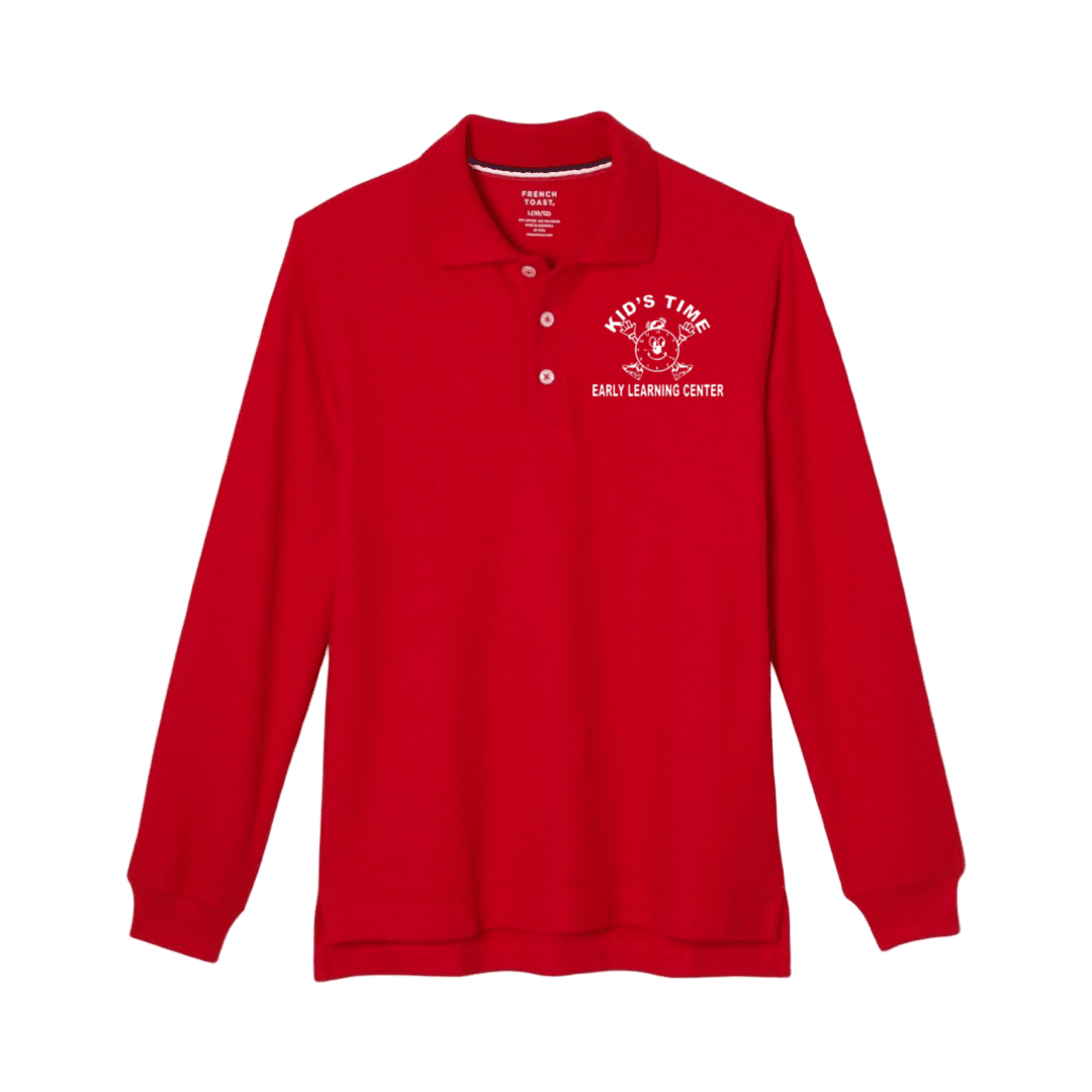 Kids Time Early Learning Center - Red Long Sleeve Polo -  Kids