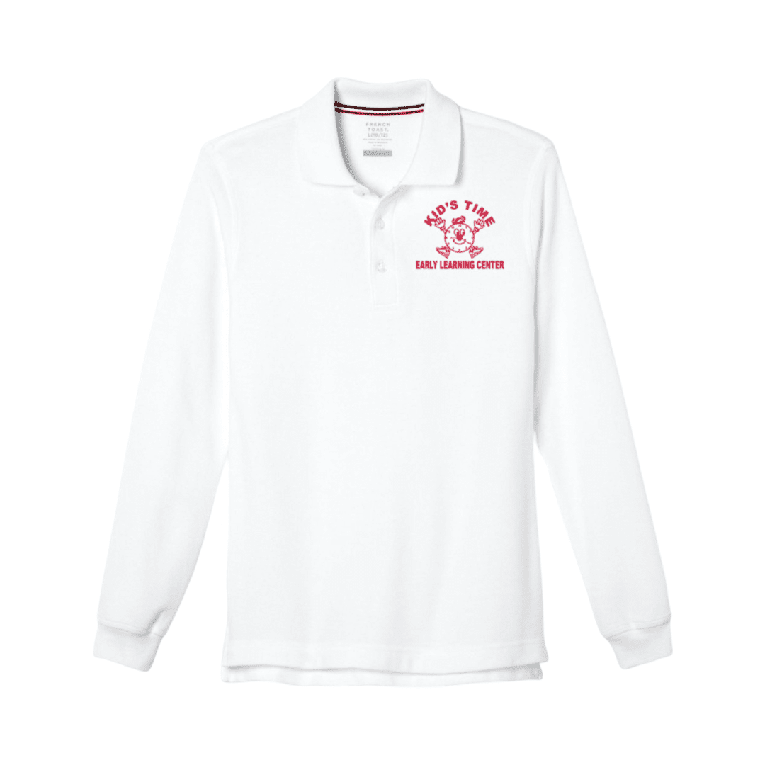 Kids Time Early Learning Center - White Long Sleeve Polo -Kids