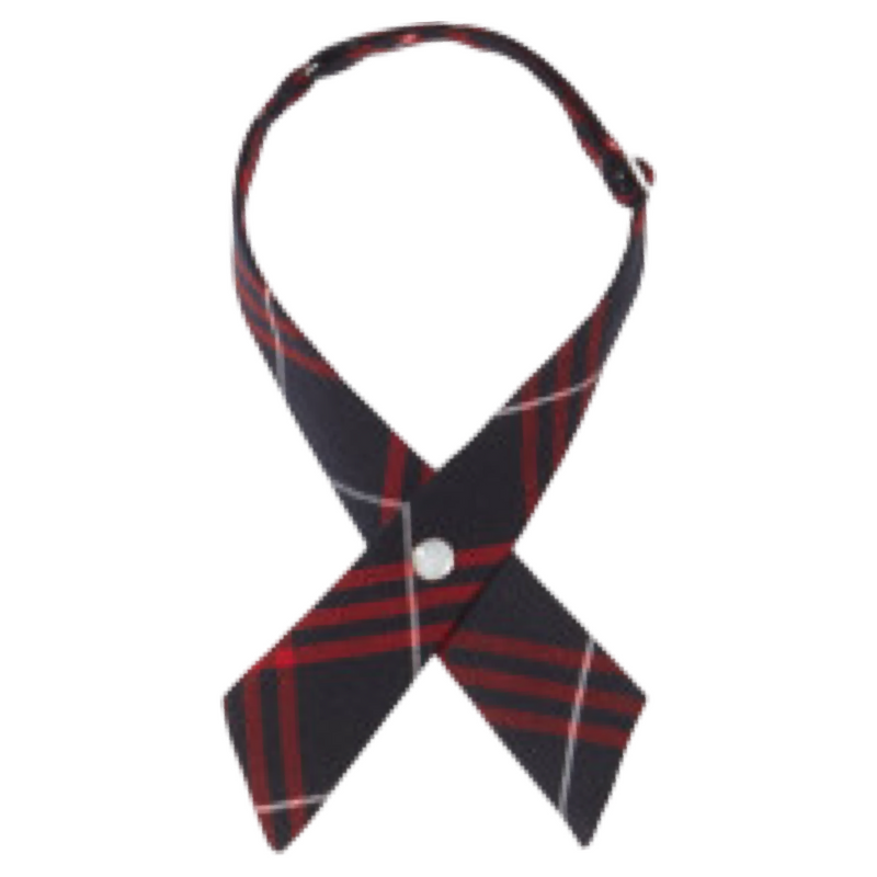 St. Anne Catholic School - Girls Navy / Red  Plaid Crossover Tie