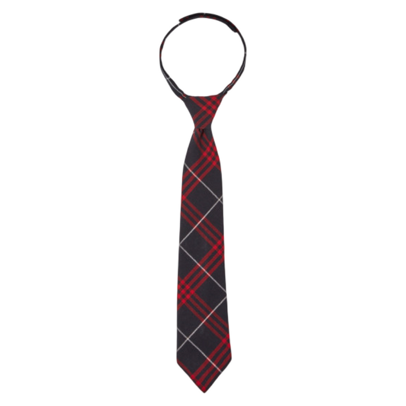 Oakdale Academy - Boy's Navy/Red Plaid Adjustable Tie