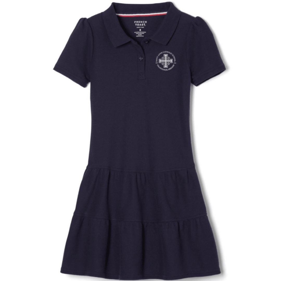 St. Anne Catholic School - Short Sleeve Ruffle Piqué Polo Dress