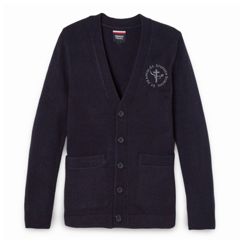St. Francis-St. Stephen - Youth / Adult Co-Ed V-Neck Cardigan Sweater