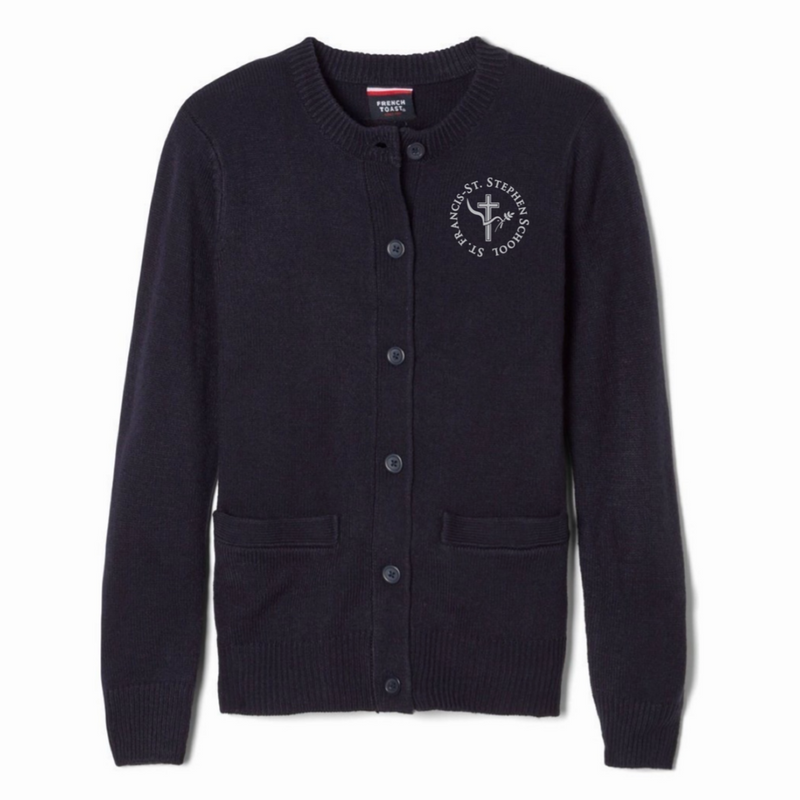 St. Francis-St. Stephen - Girl's / Young Women's Crewneck Cardigan Sweater
