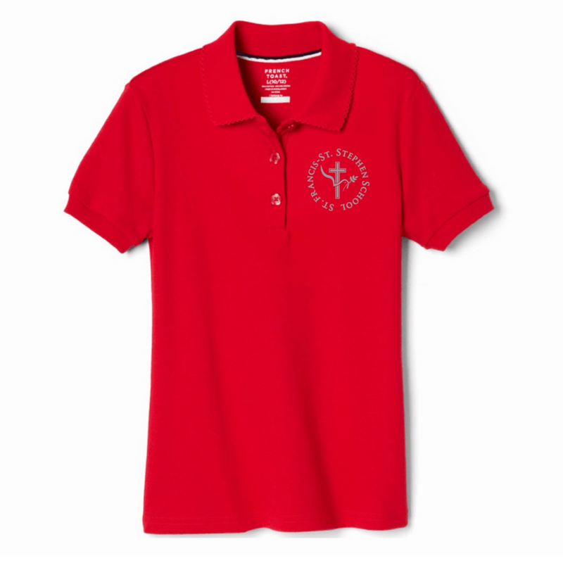 St. Francis-St. Stephen - Girl's Short Sleeve Picot Collar Polo