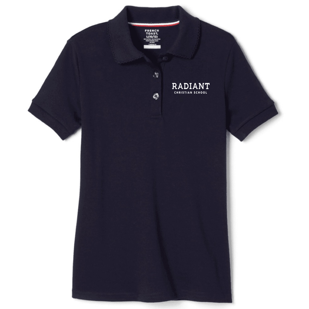 Radiant Christian School - Girl's Plus Size Short Sleeve Picot Collar