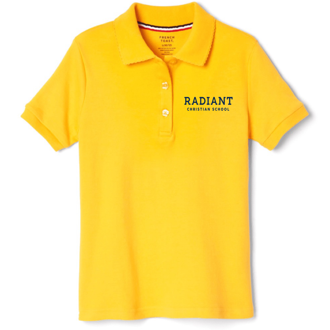 Radiant Christian School - Girl's Plus Size Short Sleeve Picot Collar