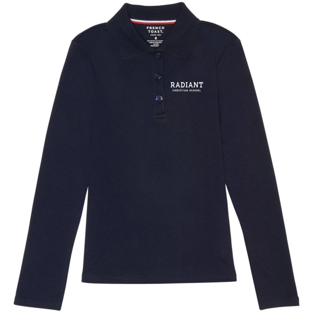 Radiant Christian School - Girl&#39;s Long Sleeve Picot Collar Polo