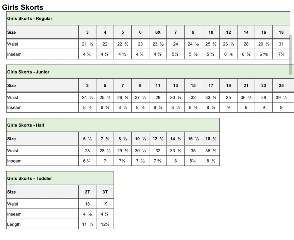 Landmark Baptist Academy - Girl&#39;s / Junior&#39;s A+ Long Skort