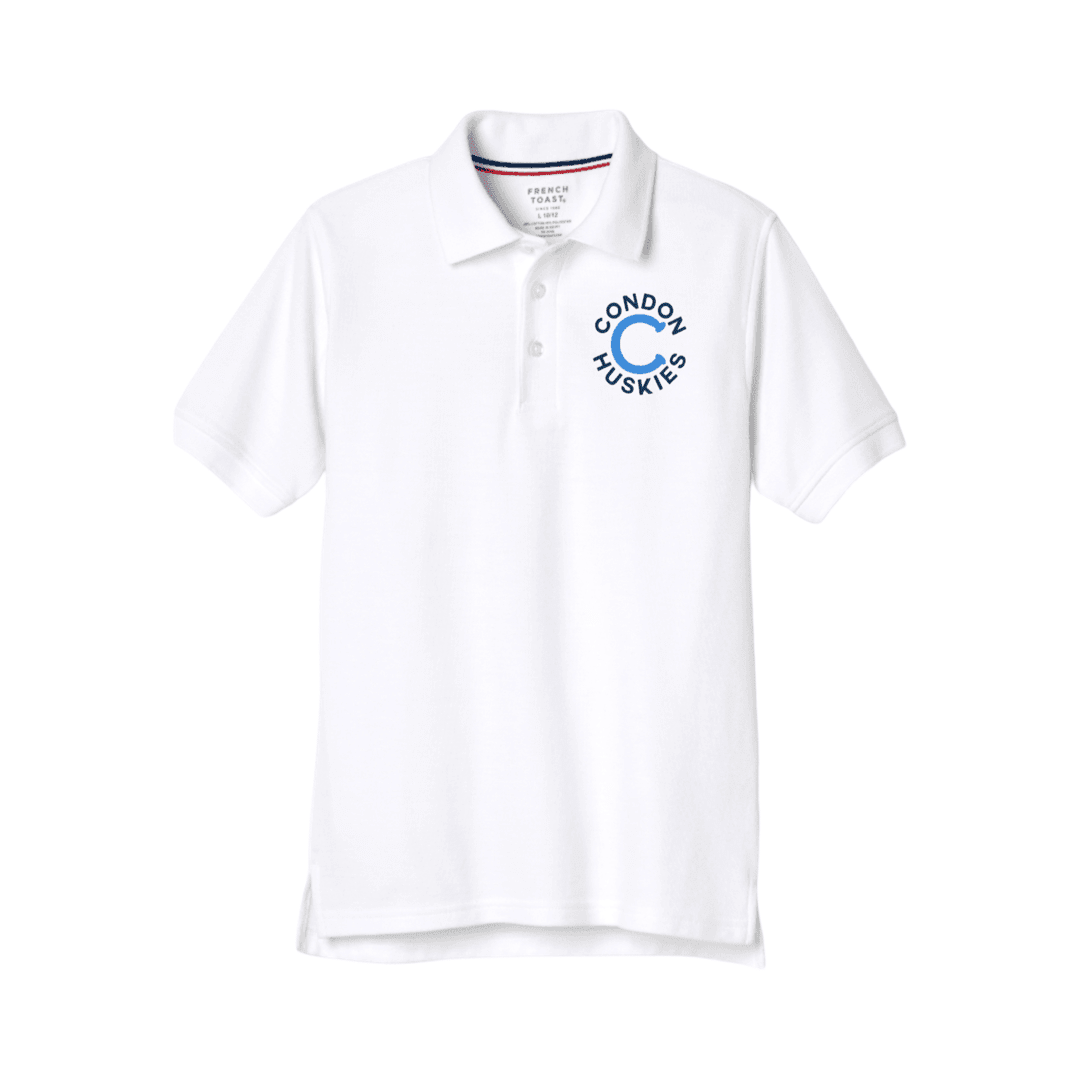 Condon K-8 - Short Sleeve White Polo - Kids / Adults