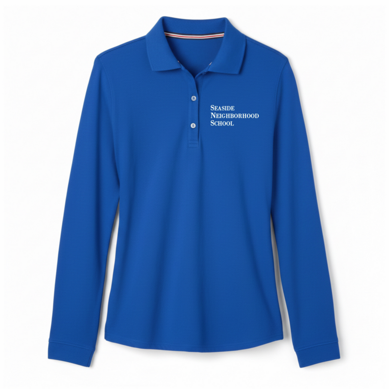 Seaside Neighborhood School - Girl's / Women's Long Sleeve Stretch Piqué Polo