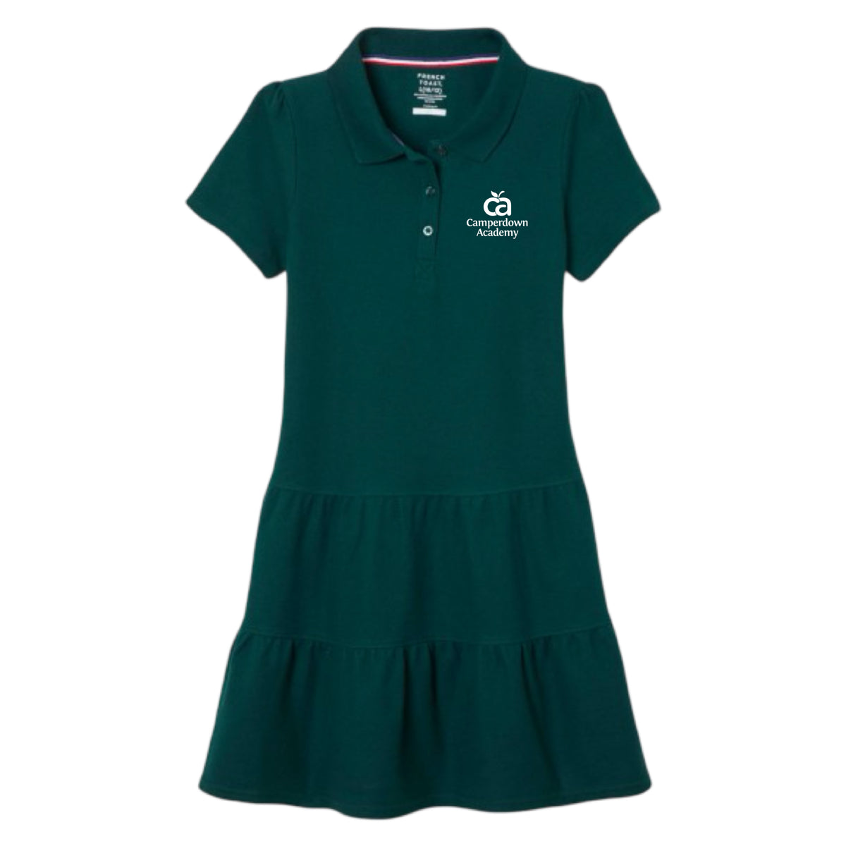 Camperdown Academy - Girl's Short Sleeve Ruffle Piqué Polo Dress
